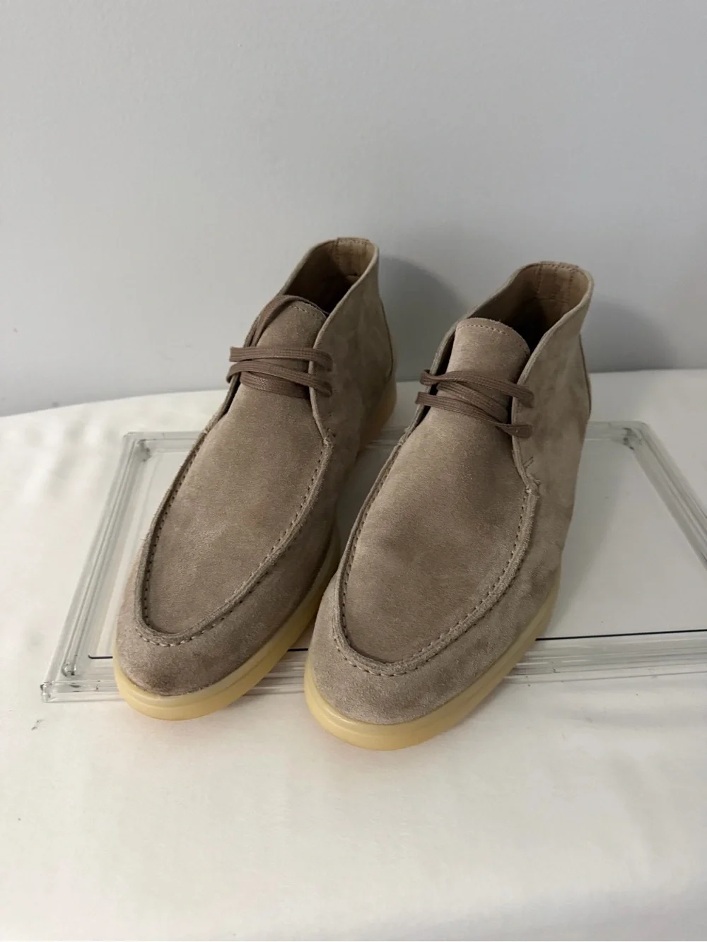 SuitSupply Suede Espadrilles Boots Mens 10 Beige Suede Chukka Lace Up